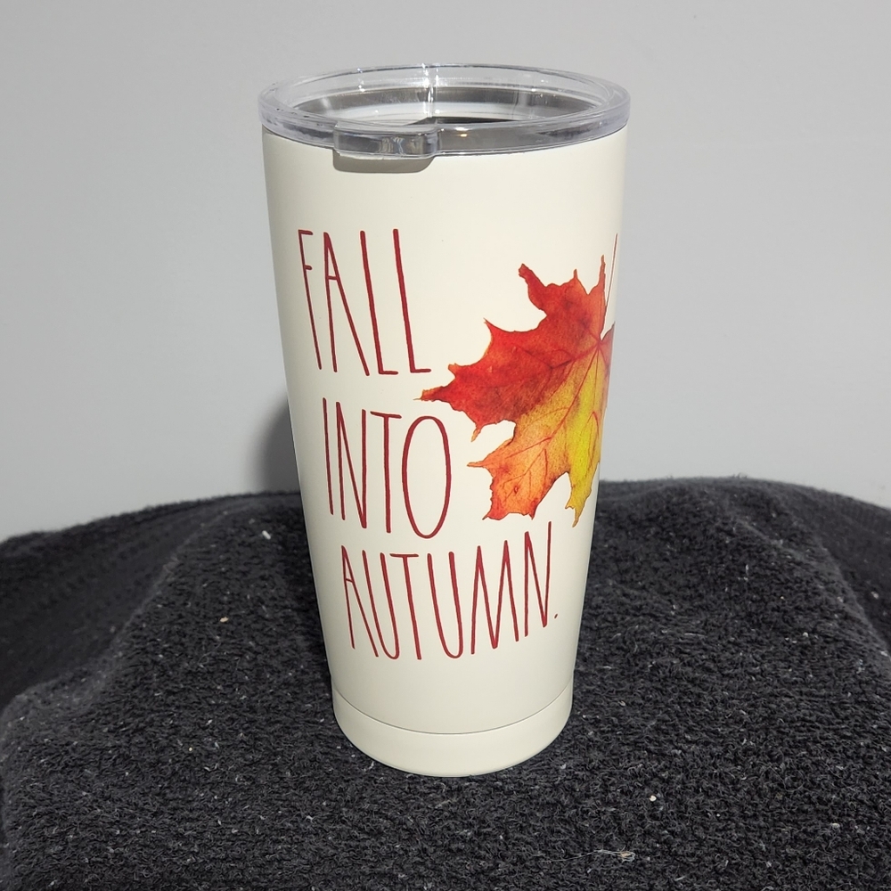 Rae Dunn FALL INTO AUTUMN Insulated Tumbler with lid